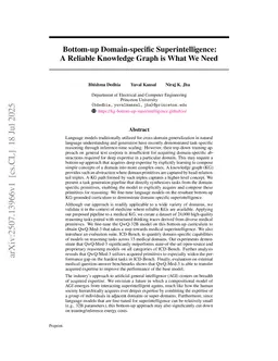 Bottom-up Domain-specific Superintelligence: A Reliable Knowledge Graph is What We Need