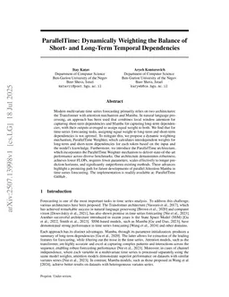 ParallelTime: Dynamically Weighting the Balance of Short- and Long-Term Temporal Dependencies