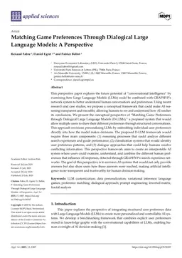 Matching Game Preferences Through Dialogical Large Language Models: A Perspective