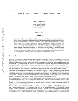 Irredundant $k$-Fold Cross-Validation