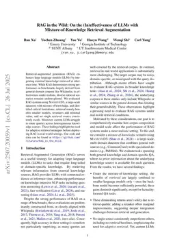 RAG in the Wild: On the (In)effectiveness of LLMs with Mixture-of-Knowledge Retrieval Augmentation