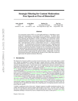 Strategic Filtering for Content Moderation: Free Speech or Free of Distortion?