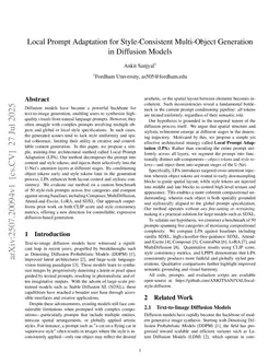 Local Prompt Adaptation for Style-Consistent Multi-Object Generation in Diffusion Models