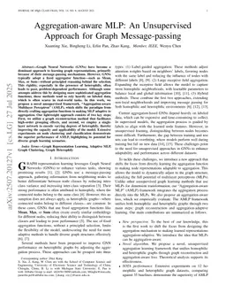 Aggregation-aware MLP: An Unsupervised Approach for Graph Message-passing