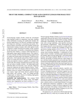 Trust the Model: Compact VLMs as In-Context Judges for Image-Text Data Quality