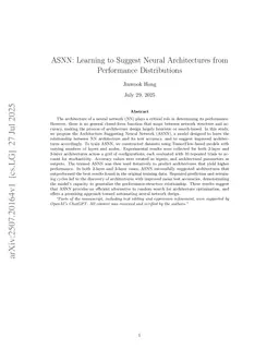 ASNN: Learning to Suggest Neural Architectures from Performance Distributions