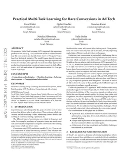 Practical Multi-Task Learning for Rare Conversions in Ad Tech