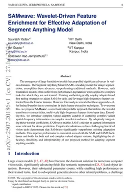 SAMwave: Wavelet-Driven Feature Enrichment for Effective Adaptation of Segment Anything Model