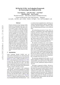 IQ Test for LLMs: An Evaluation Framework for Uncovering Core Skills in LLMs