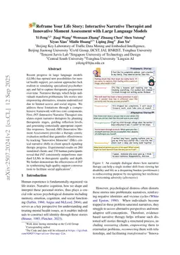 Reframe Your Life Story: Interactive Narrative Therapist and Innovative Moment Assessment with Large Language Models