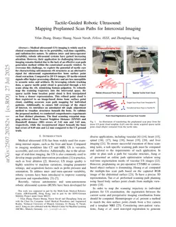 Tactile-Guided Robotic Ultrasound: Mapping Preplanned Scan Paths for Intercostal Imaging