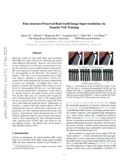 Fine-structure Preserved Real-world Image Super-resolution via Transfer VAE Training