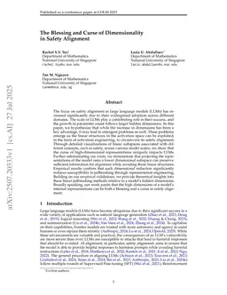 The Blessing and Curse of Dimensionality in Safety Alignment