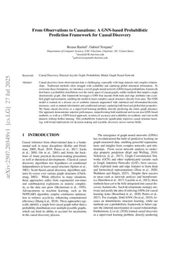 From Observations to Causations: A GNN-based Probabilistic Prediction Framework for Causal Discovery