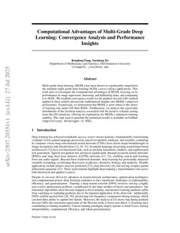 Computational Advantages of Multi-Grade Deep Learning: Convergence Analysis and Performance Insights