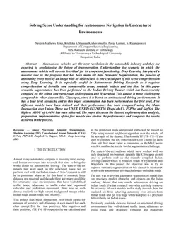 Solving Scene Understanding for Autonomous Navigation in Unstructured Environments