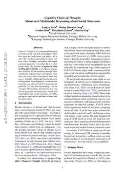 Cognitive Chain-of-Thought: Structured Multimodal Reasoning about Social Situations
