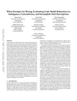 When Prompts Go Wrong: Evaluating Code Model Robustness to Ambiguous, Contradictory, and Incomplete Task Descriptions
