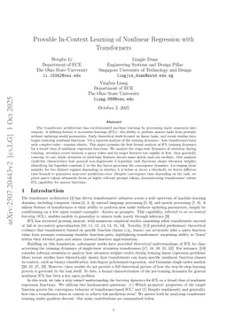 Provable In-Context Learning of Nonlinear Regression with Transformers