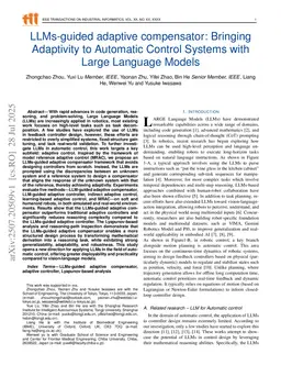 LLMs-guided adaptive compensator: Bringing Adaptivity to Automatic Control Systems with Large Language Models