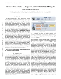 Beyond Class Tokens: LLM-guided Dominant Property Mining for Few-shot Classification