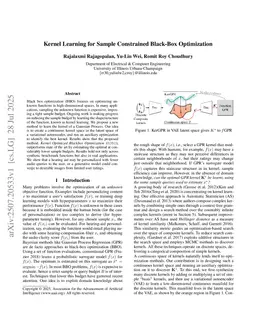 Kernel Learning for Sample Constrained Black-Box Optimization