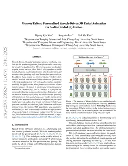 MemoryTalker: Personalized Speech-Driven 3D Facial Animation via Audio-Guided Stylization