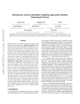 Reminiscence Attack on Residuals: Exploiting Approximate Machine Unlearning for Privacy