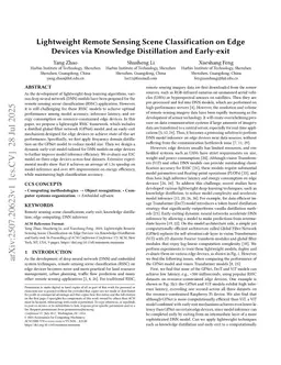 Lightweight Remote Sensing Scene Classification on Edge Devices via Knowledge Distillation and Early-exit