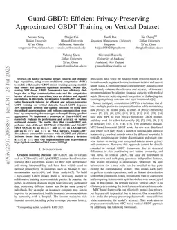 Guard-GBDT: Efficient Privacy-Preserving Approximated GBDT Training on Vertical Dataset