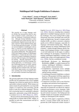 Multilingual Self-Taught Faithfulness Evaluators