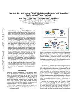 Learning Only with Images: Visual Reinforcement Learning with Reasoning, Rendering, and Visual Feedback