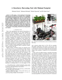 A Strawberry Harvesting Tool with Minimal Footprint