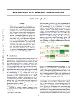 First Hallucination Tokens Are Different from Conditional Ones