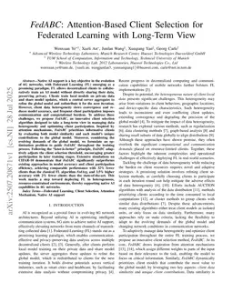 FedABC: Attention-Based Client Selection for Federated Learning with Long-Term View