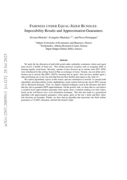 Fairness under Equal-Sized Bundles: Impossibility Results and Approximation Guarantees