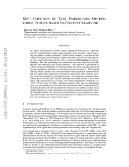 Soft Injection of Task Embeddings Outperforms Prompt-Based In-Context Learning