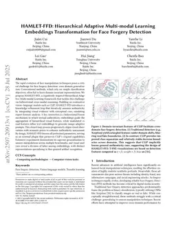 HAMLET-FFD: Hierarchical Adaptive Multi-modal Learning Embeddings Transformation for Face Forgery Detection