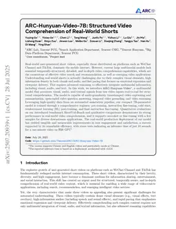 ARC-Hunyuan-Video-7B: Structured Video Comprehension of Real-World Shorts