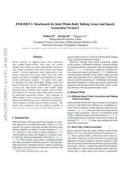 JWB-DH-V1: Benchmark for Joint Whole-Body Talking Avatar and Speech Generation Version 1