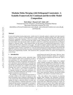 Modular Delta Merging with Orthogonal Constraints: A Scalable Framework for Continual and Reversible Model Composition