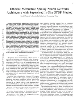 Efficient Memristive Spiking Neural Networks Architecture with Supervised In-Situ STDP Method