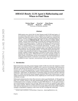 MIRAGE-Bench: LLM Agent is Hallucinating and Where to Find Them