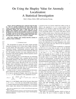On Using the Shapley Value for Anomaly Localization: A Statistical Investigation