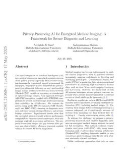 Privacy-Preserving AI for Encrypted Medical Imaging: A Framework for Secure Diagnosis and Learning
