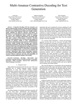 Multi-Amateur Contrastive Decoding for Text Generation