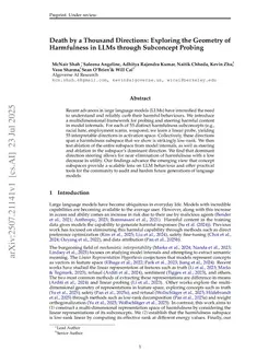The Geometry of Harmfulness in LLMs through Subconcept Probing