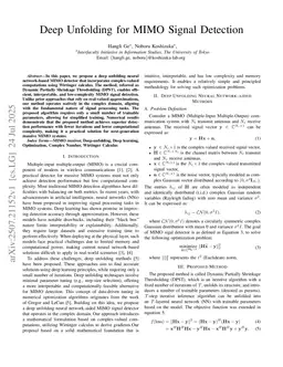 Deep Unfolding for MIMO Signal Detection