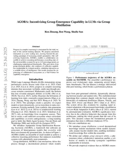 AGORA: Incentivizing Group Emergence Capability in LLMs via Group Distillation