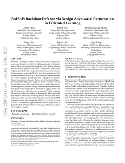 FedBAP: Backdoor Defense via Benign Adversarial Perturbation in Federated Learning